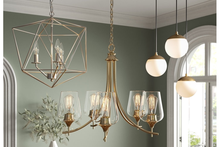 Gold transitional deals chandelier